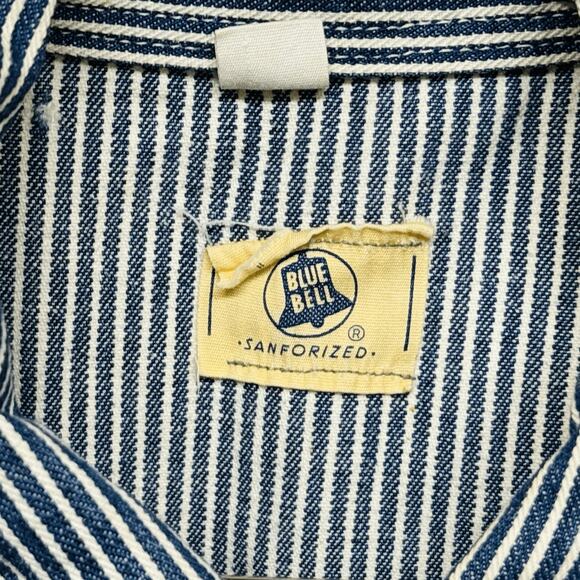 Vintage 50s 60s Blue Bell Sanforized Hickory Striped Denim Coveralls Rare USA - Picture 2 of 12